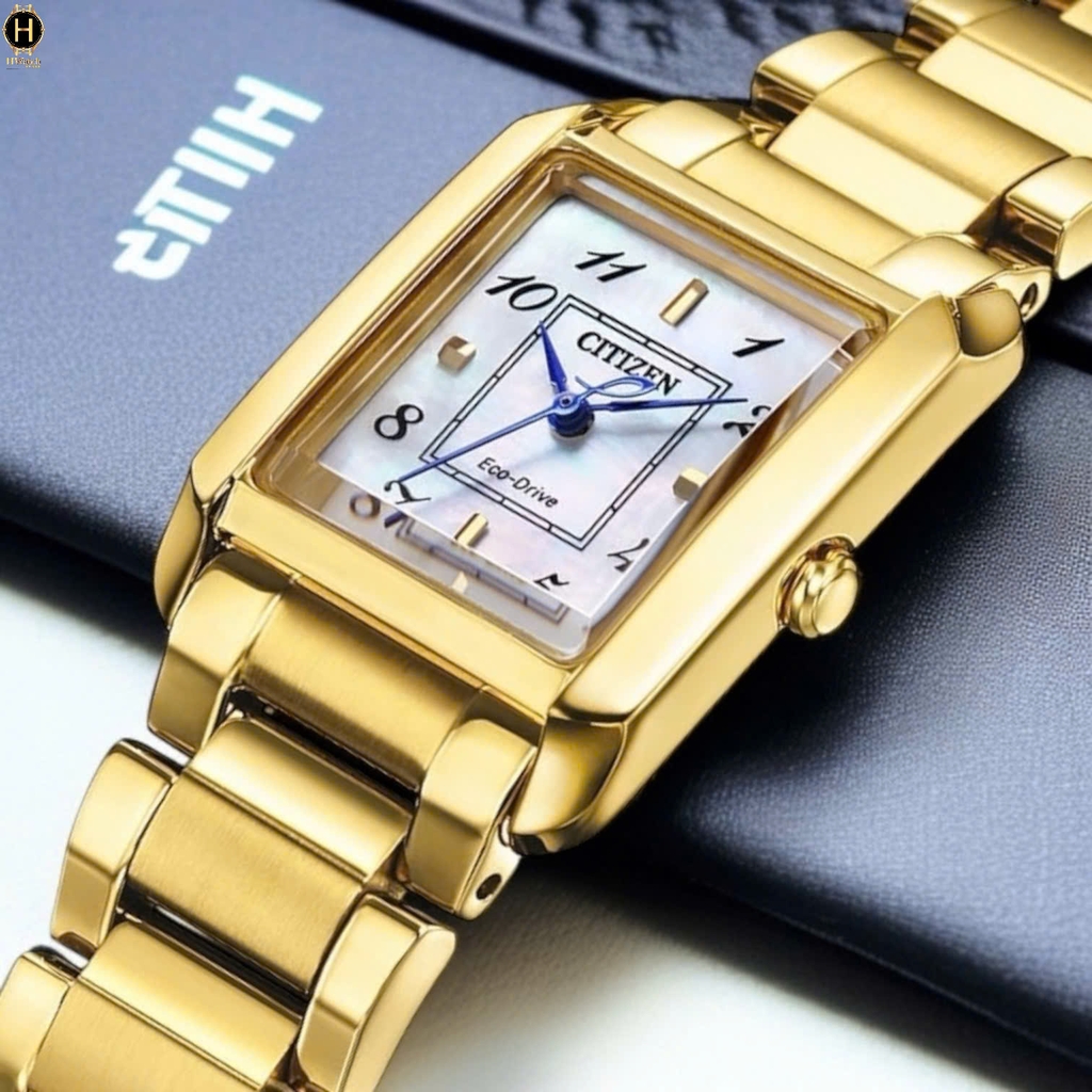 Đồng Hồ Nữ Citizen Quartz Eco-Drive L Bianca Gold Tone Watch 21.5mm EW5602-81D