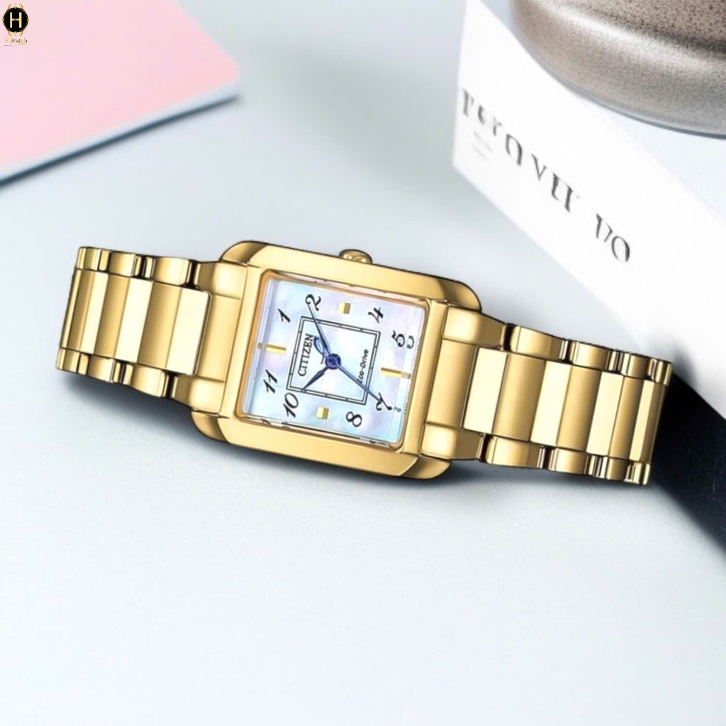 Đồng Hồ Nữ Citizen Quartz Eco-Drive L Bianca Gold Tone Watch 21.5mm EW5602-81D
