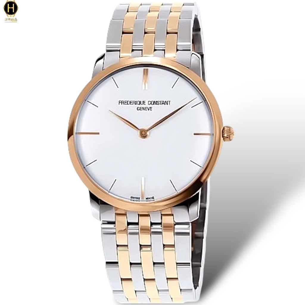 Đồng Hồ Nam Frederique Constant Quartz FC-200V5S32B Slimline Dây Thép Demi Mặt Trắng Sapphire
