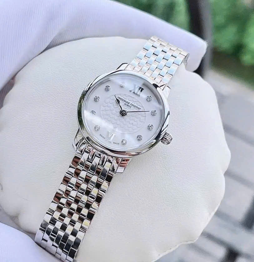 Đồng Hồ Nữ Frederique Constant Quartz Slimline Diamond FC-200WHDS6B