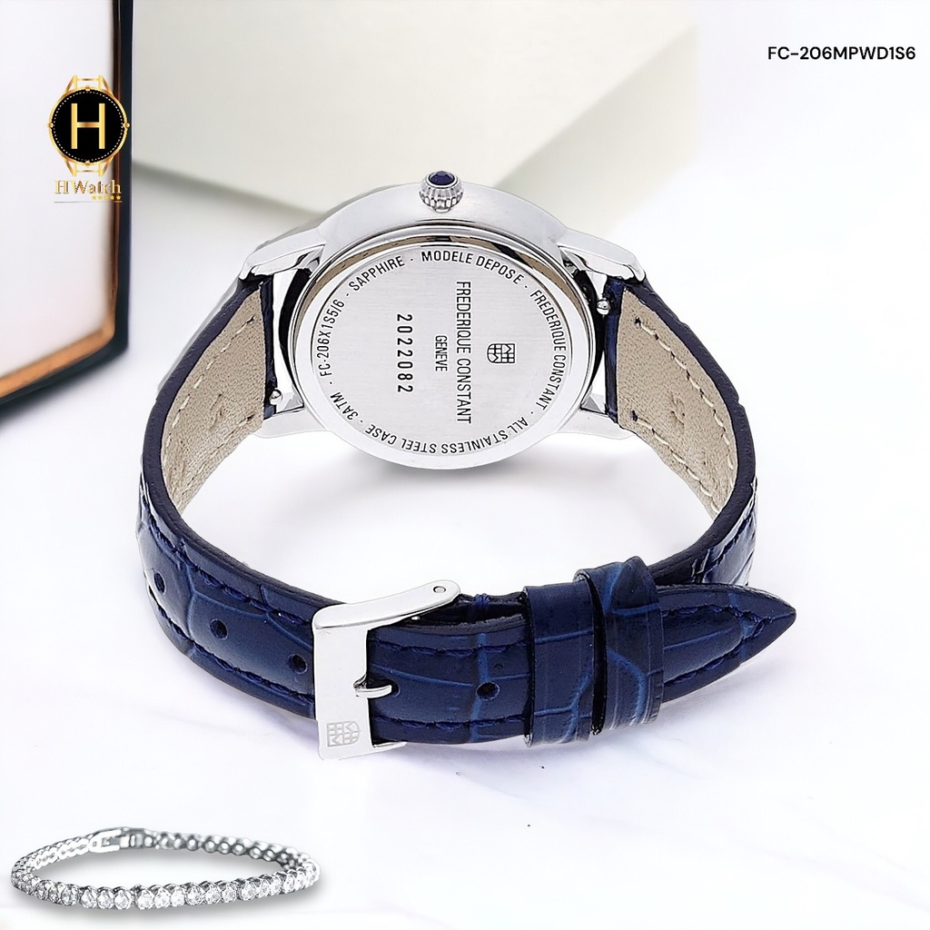 Đồng Hồ Nữ Frederique Constant Pin FC-206MPWD1S6 Slimline Moonphase Sapphire