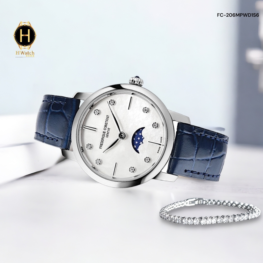 Đồng Hồ Nữ Frederique Constant Quartz Slimline Moonphase FC-206MPWD1S6 ( FC206MPWD1S6 )