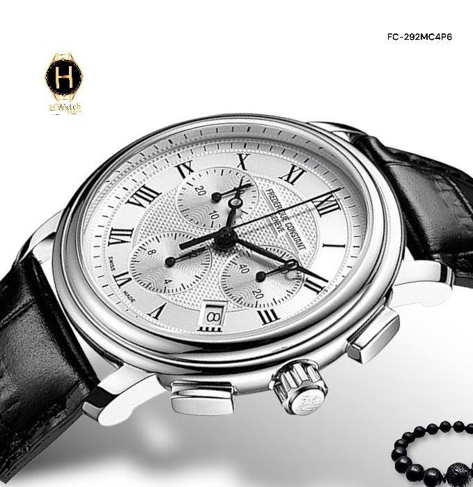 Đồng Hồ Nam Frederique Constant Quartz Chronograph Persuasion FC-292MC4P6 ( FC292MC4P6 ) Dây Da Đen Mặt Trắng