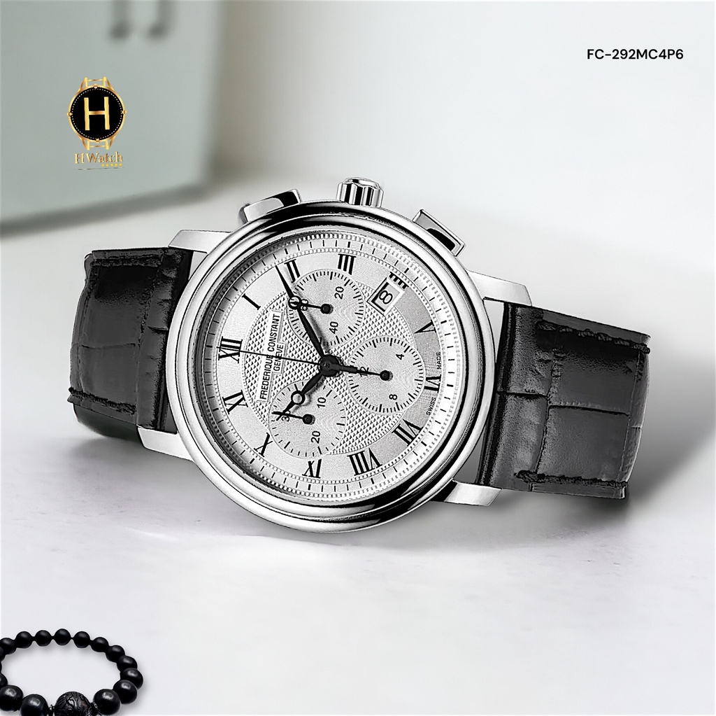 Đồng Hồ Nam Frederique Constant Quartz Chronograph Persuasion FC-292MC4P6 ( FC292MC4P6 ) Dây Da Đen Mặt Trắng