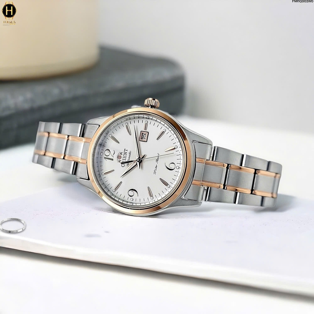 Đồng Hồ Nữ Orient Automatic FNR1Q002W0 Dây Thép Vỏ Demi Rose Mặt Trắng