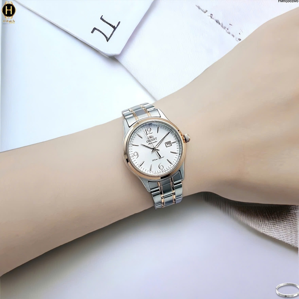 Đồng Hồ Nữ Orient Automatic FNR1Q002W0 Dây Thép Vỏ Demi Rose Mặt Trắng