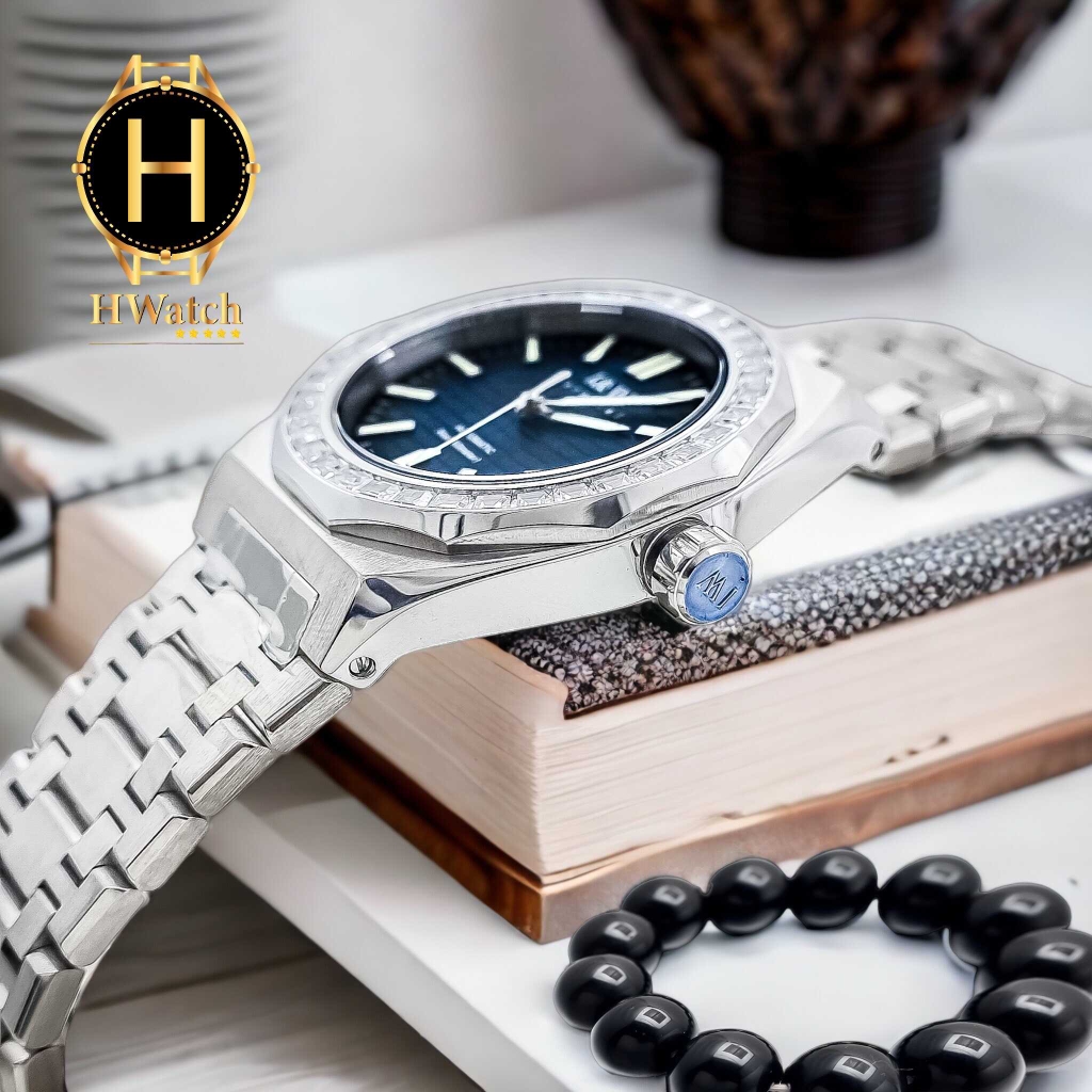 Đồng Hồ Nam I&W Carnival Automatic 733G1 Dây Thép Vỏ Trắng Mặt Xanh Sapphire