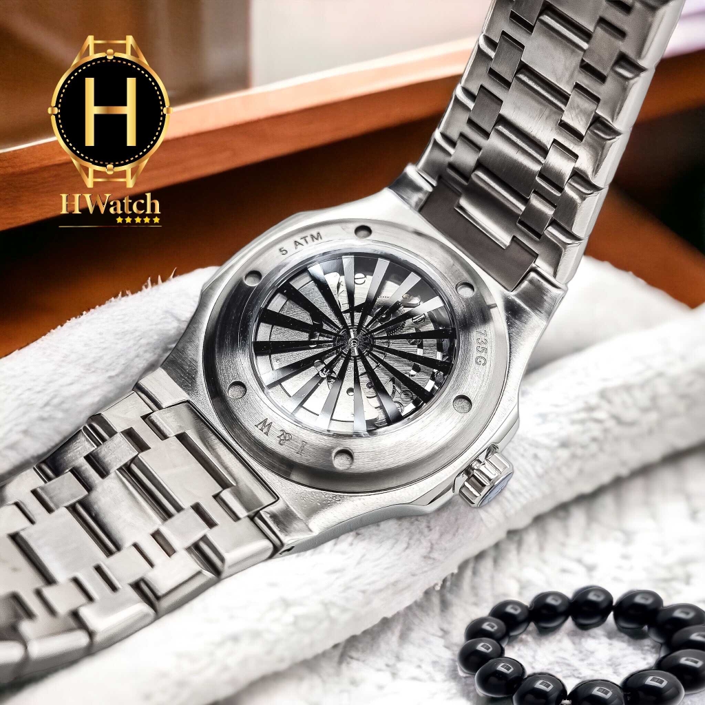 Đồng Hồ Nam I&W Carnival Automatic 735G Dây Thép Vỏ Trắng Mặt Xám Sapphire