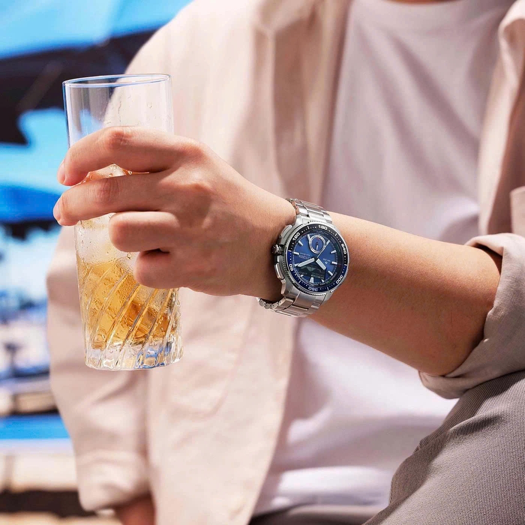 Đồng Hồ Nam Citizen Quartz Eco-Drive Promaster Marine Wave Tracker JV3006-50L