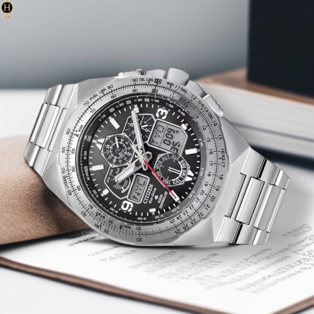 Đồng Hồ Nam Citizen Quartz Eco-Drive Promaster Skyhawk A-T Chronograph JY8120-58E