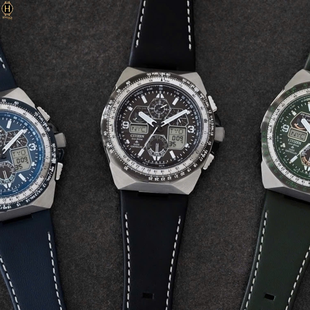 Đồng Hồ Nam Citizen Quartz Eco-Drive Promaster Skyhawk A-T Chronograph Blue JY8148-08L