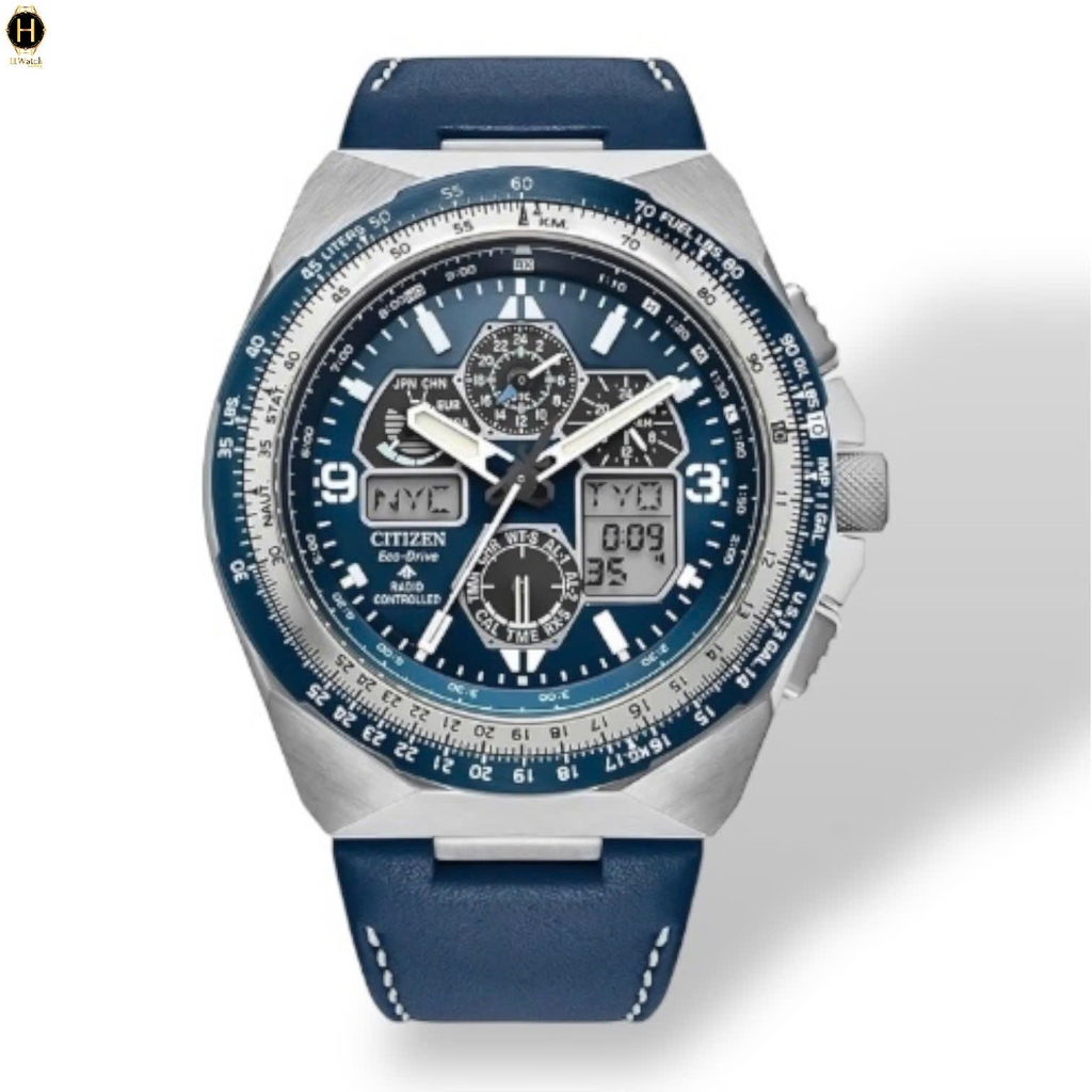 Đồng Hồ Nam Citizen Quartz Eco-Drive Promaster Skyhawk A-T Chronograph Blue JY8148-08L