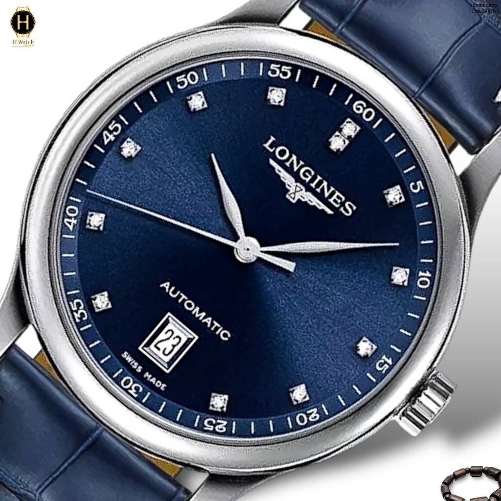 Đồng Hồ Nam Longines Automatic Master Collection Diamond L2.628.4.97.0 (L26284970) Dây Da Mặt Xanh Lam Sapphire
