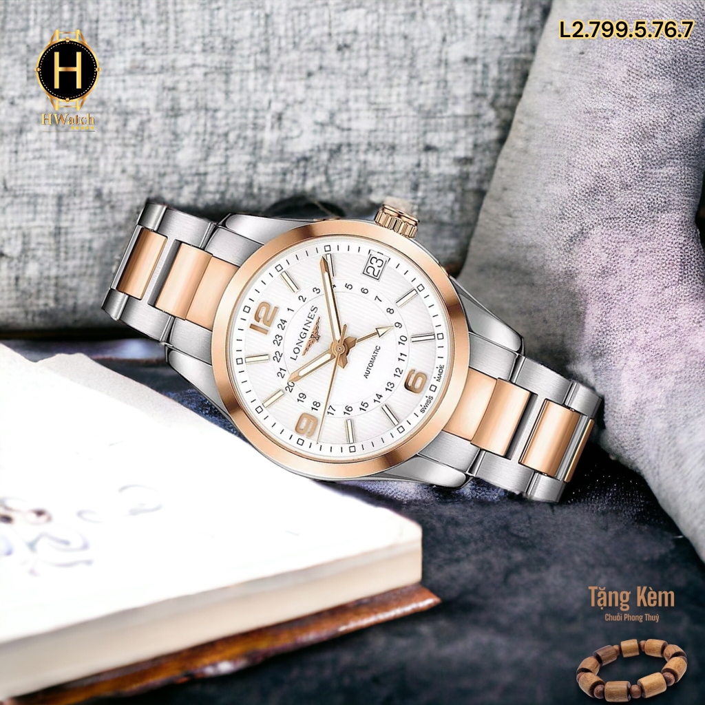 Đồng Hồ Nam Longines Automatic L2.799.5.76.7 ( L27995767 ) Conquest Automatic Classic Tone Demi Rose