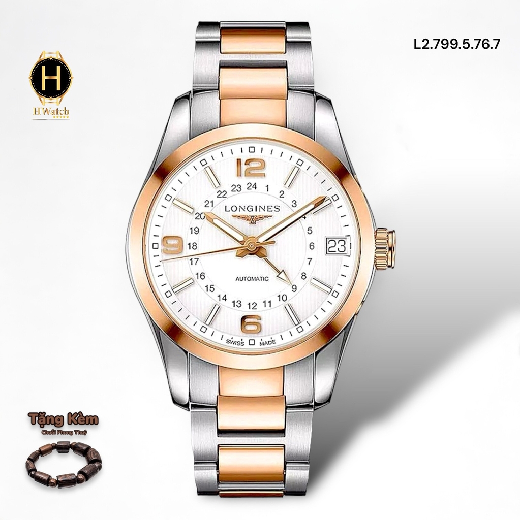 Đồng Hồ Nam Longines Automatic L2.799.5.76.7 ( L27995767 ) Conquest Automatic Classic Tone Demi Rose