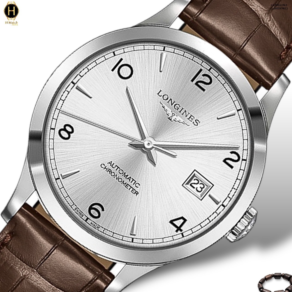 Đồng Hồ Nam Longines Automatic Record Collection Chronometer L2.820.4.76.2 (L28204762) Dây Da Mặt Trắng Sapphire.