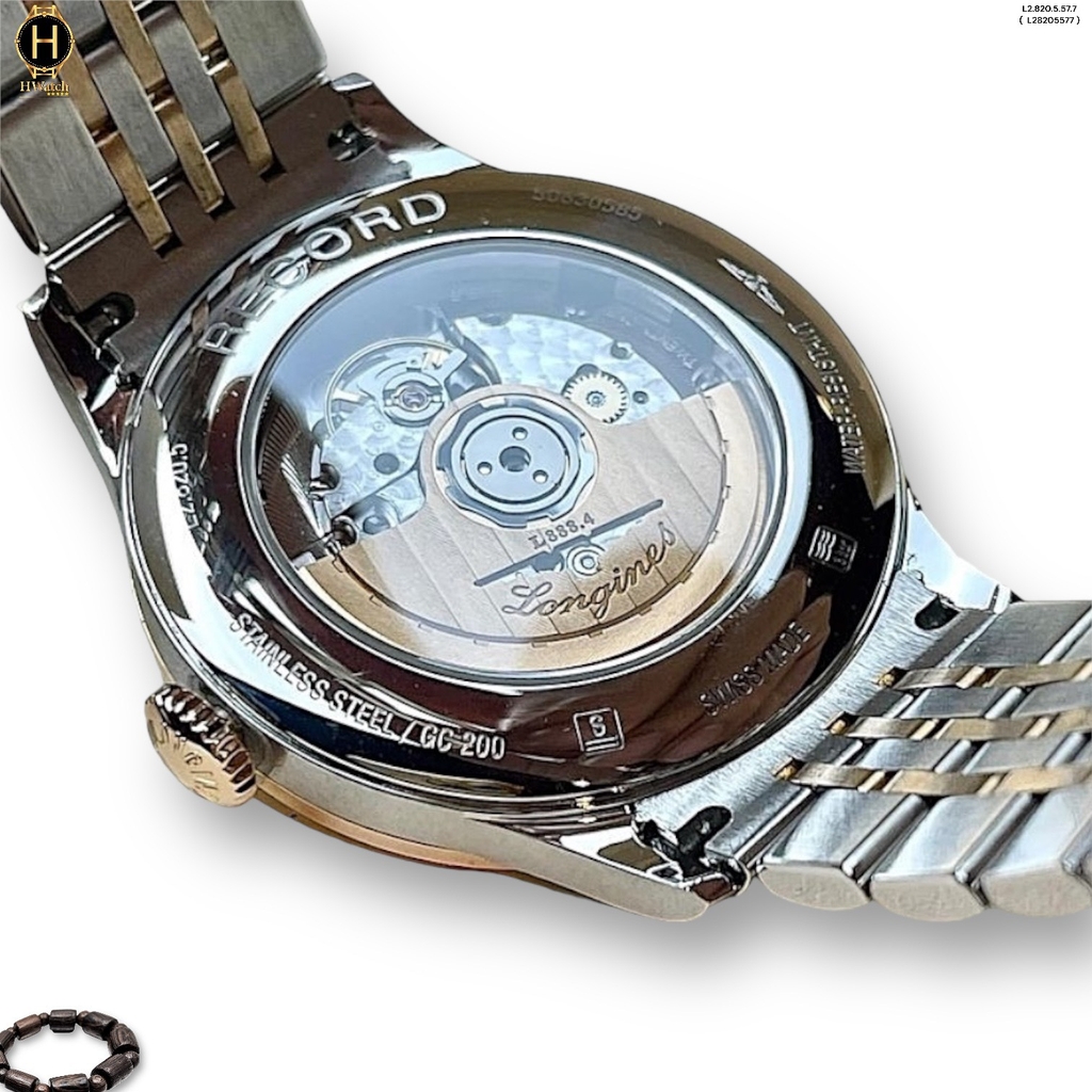 Đồng Hồ Nam Longines Automatic Record Collection Chronometer L2.820.5.57.7  (L28205577) Dây Thép Demi Mặt Đen Sapphire.