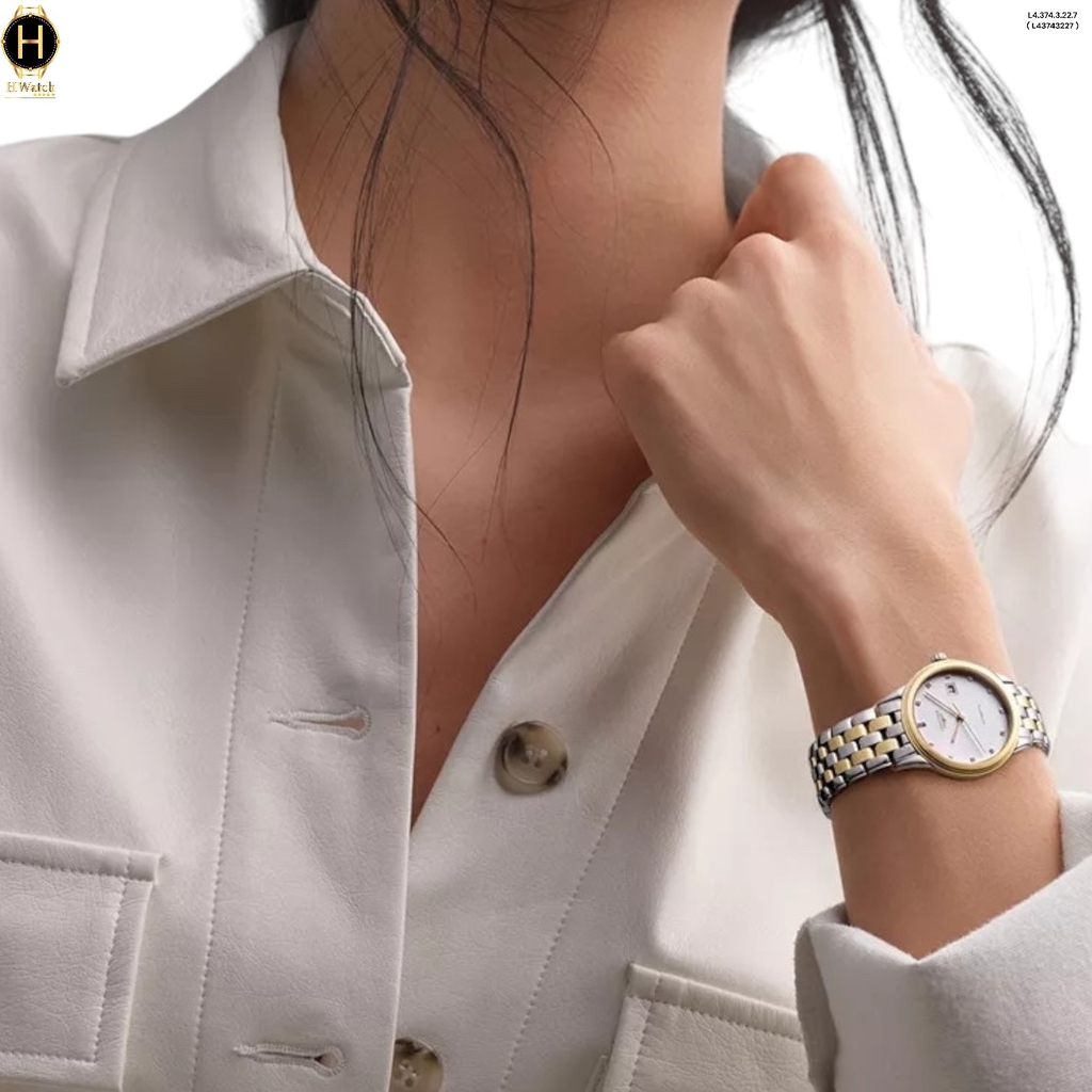 Đồng Hồ Nữ Longines Automatic Flagship L4.374.3.22.7 (L43743227) Dây Thép Demi Mặt Trắng Sapphire