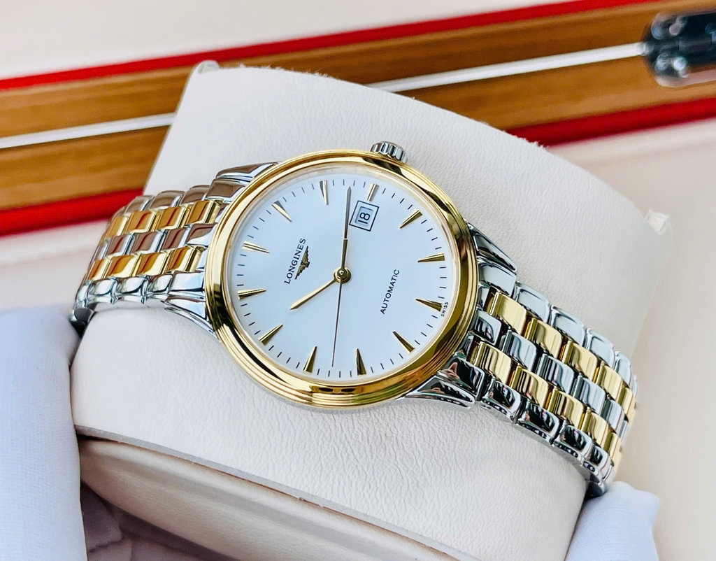 Đồng Hồ Nữ Longines Automatic Flagship L4.374.3.22.7 (L43743227) Dây Thép Demi Mặt Trắng Sapphire
