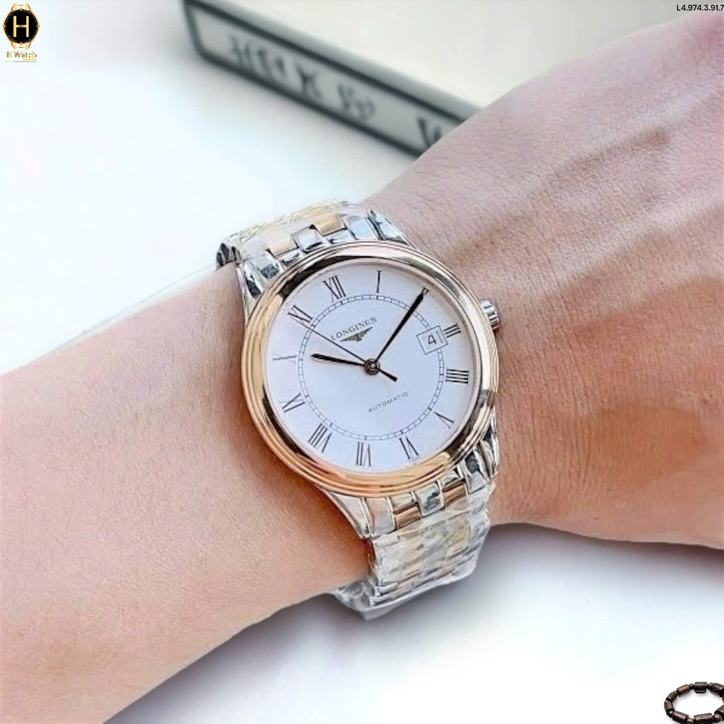 Đồng Hồ Nam Longines Automatic Flagship L4.974.3.91.7 ( L49743917 ) Dây Thép Trắng Mặt Trắng Sapphire