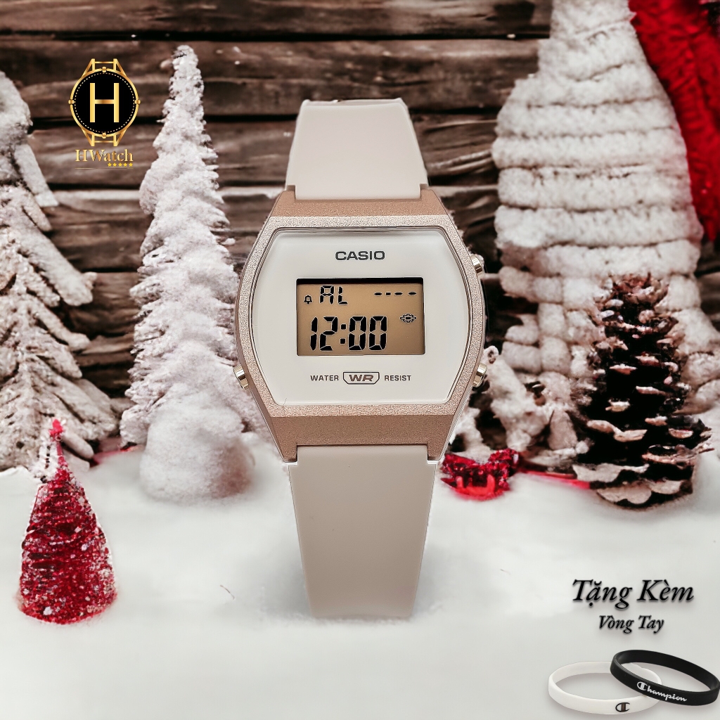 Đồng Hồ Nữ Casio LW-204-4ADF Dây Nhựa Màu Hồng Vỏ Nhựa Vàng Hồng