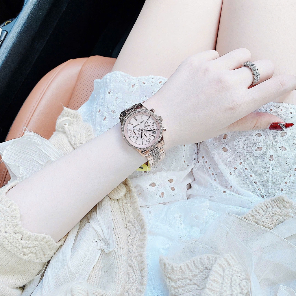 Đồng Hồ Nữ Michael Kors Quartz Ritz Pave Chronograph MK6485