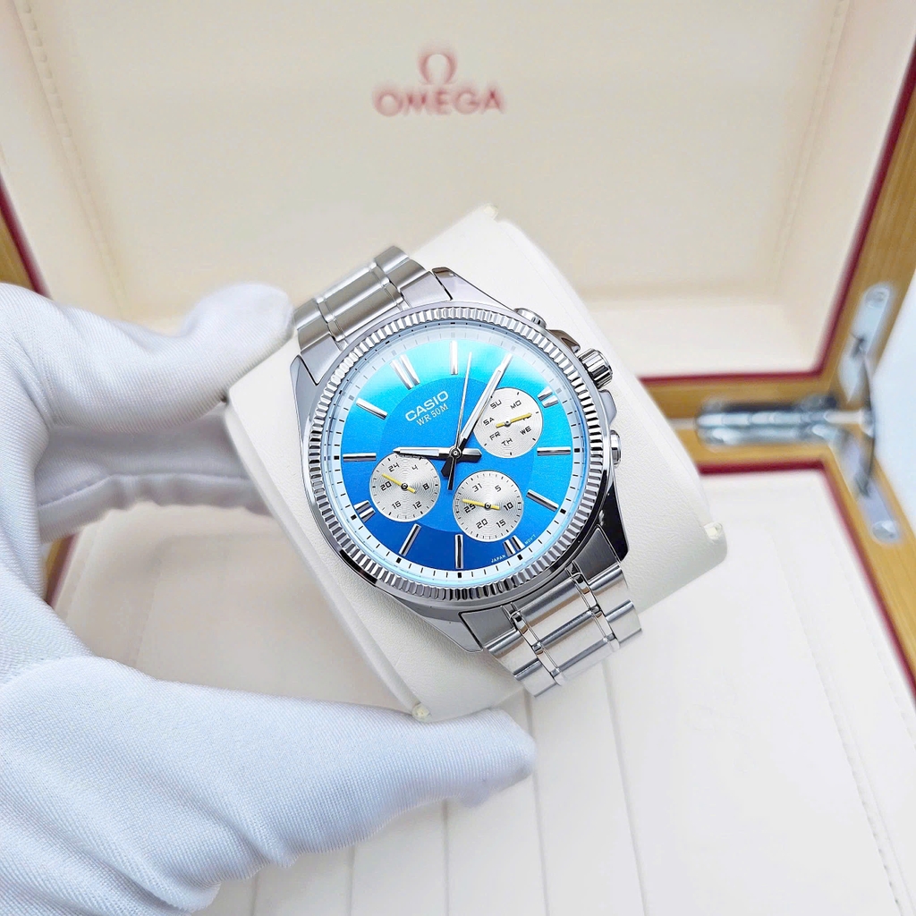 Đồng Hồ Nam Casio Quartz MTP-1375D-2A2VDF Enticer Analog Xanh Dương