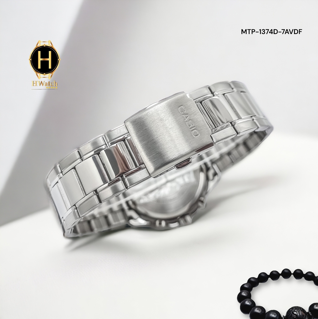 Đồng Hồ Nam Casio Quartz MTP-1374D-7AVDF Dây Thép Bạc Mặt Đen