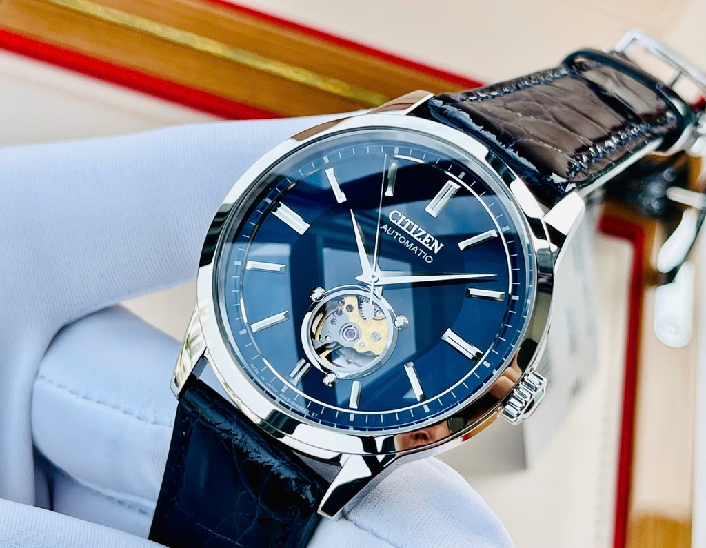 Đồng Hồ Nam Citizen Automatic NB4020-11L Dây Da Mặt Xanh Dương Sapphire