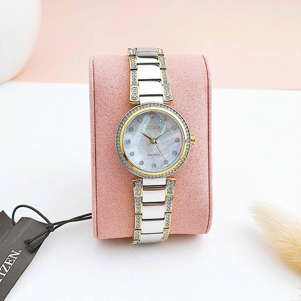 Đồng Hồ Nữ Citizen Quartz Eco-Drive Silhouette Crystal EM0844-58D