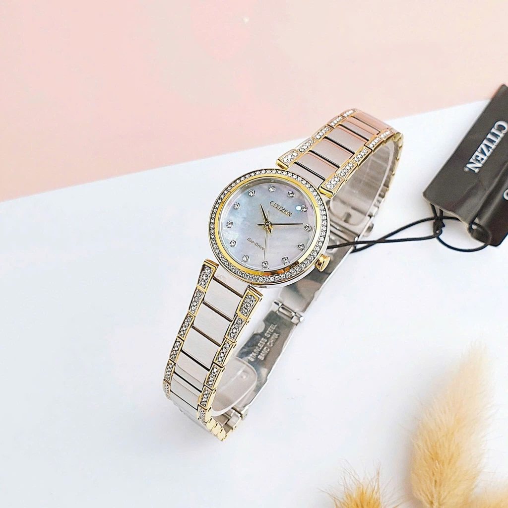 Đồng Hồ Nữ Citizen Quartz Eco-Drive Silhouette Crystal EM0844-58D