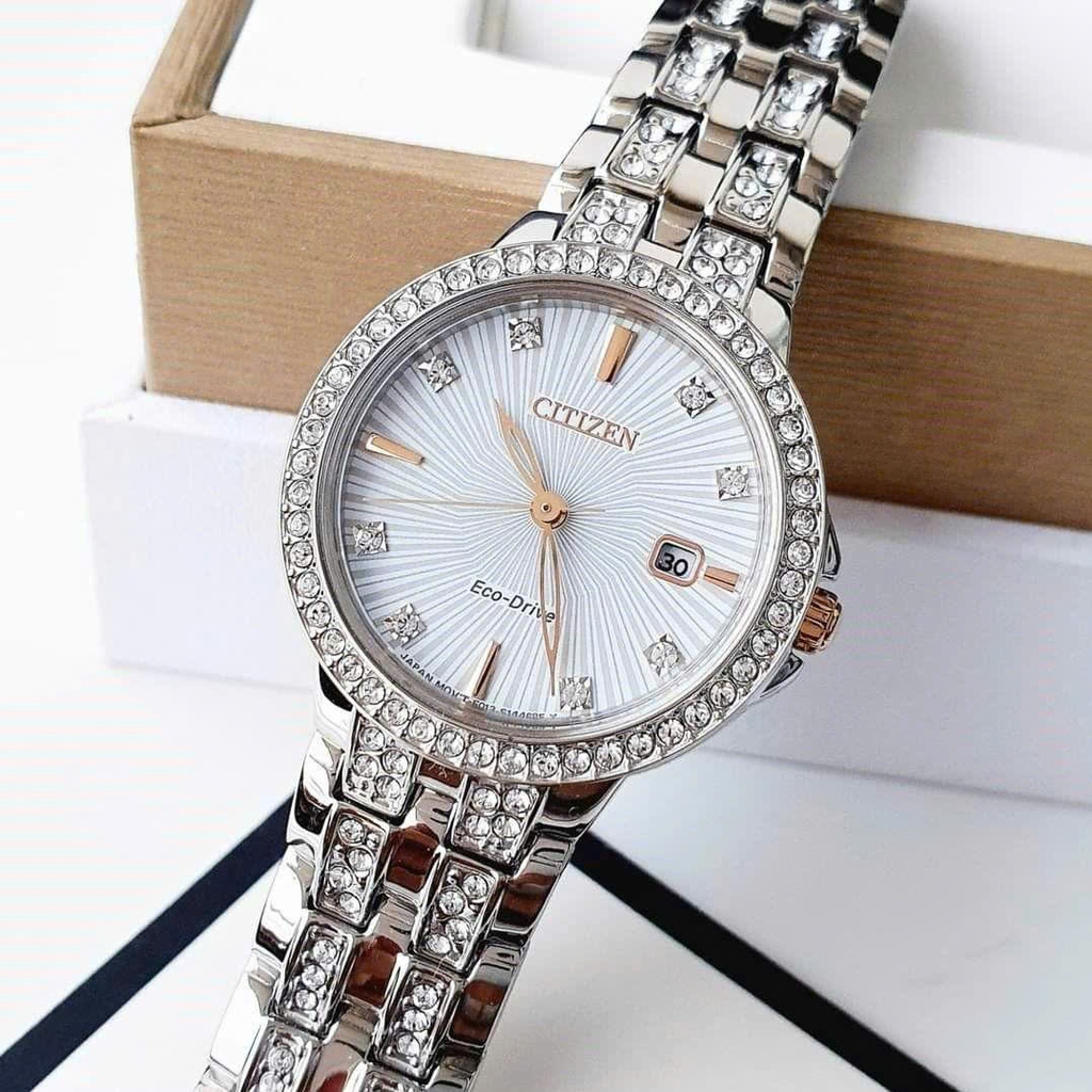 Đồng Hồ Nữ Citizen Quartz Eco-Drive Silhouette Crystal EW2340-58A