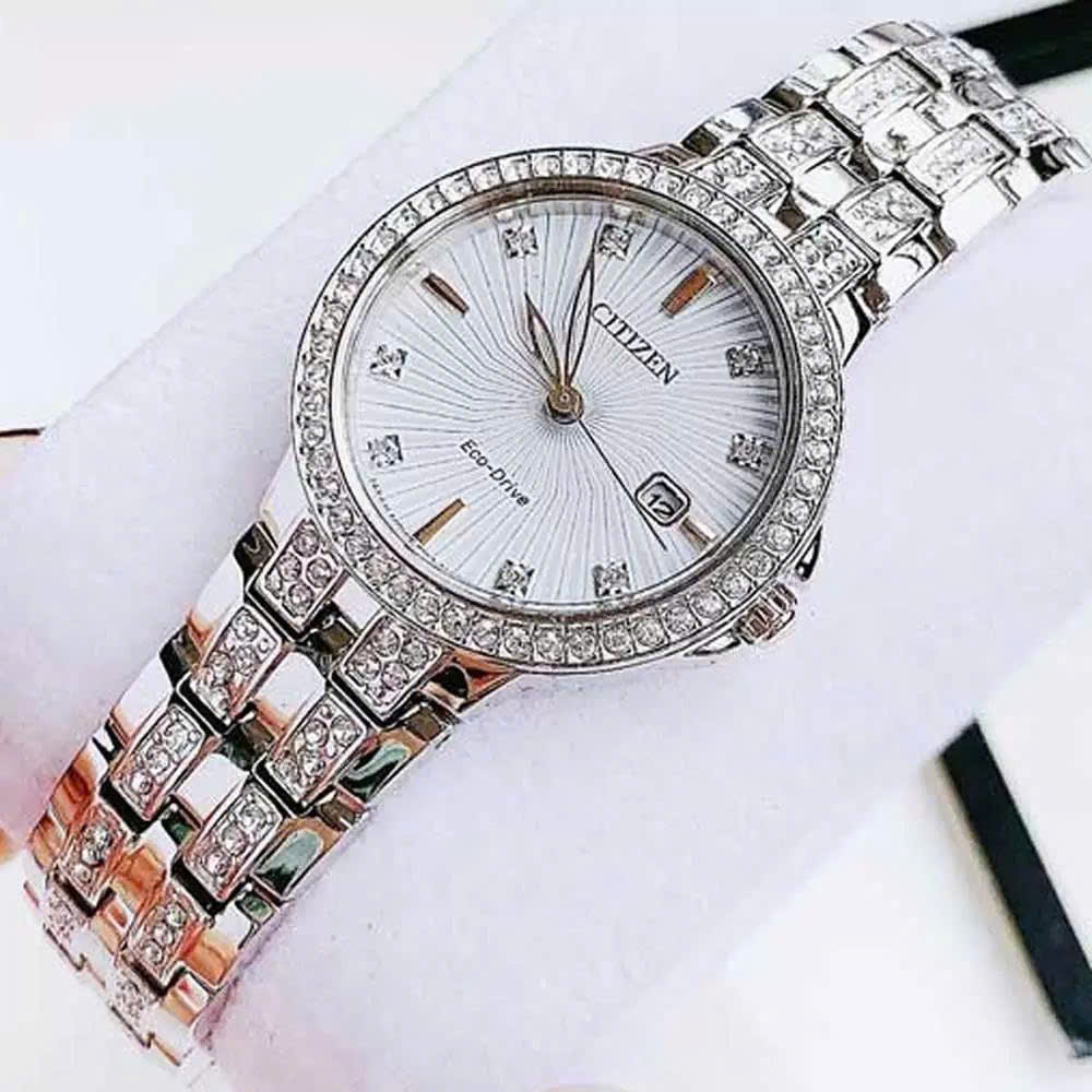 Đồng Hồ Nữ Citizen Quartz Eco-Drive Silhouette Crystal EW2340-58A