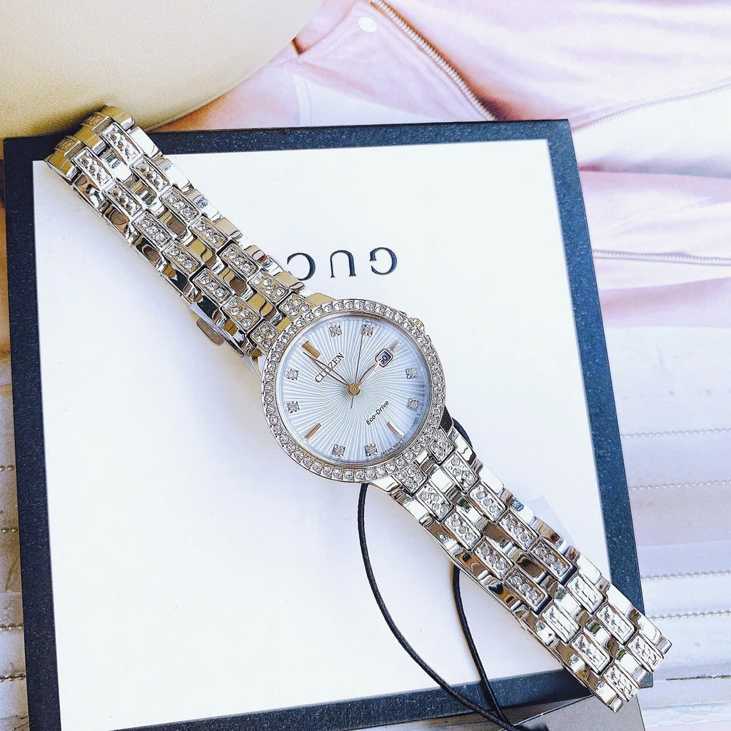 Đồng Hồ Nữ Citizen Quartz Eco-Drive Silhouette Crystal EW2340-58A