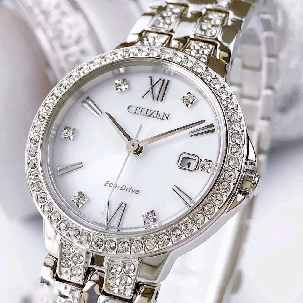 Đồng Hồ Nữ Citizen Quartz Eco-Drive Silhouette Crystal EW2341-63A