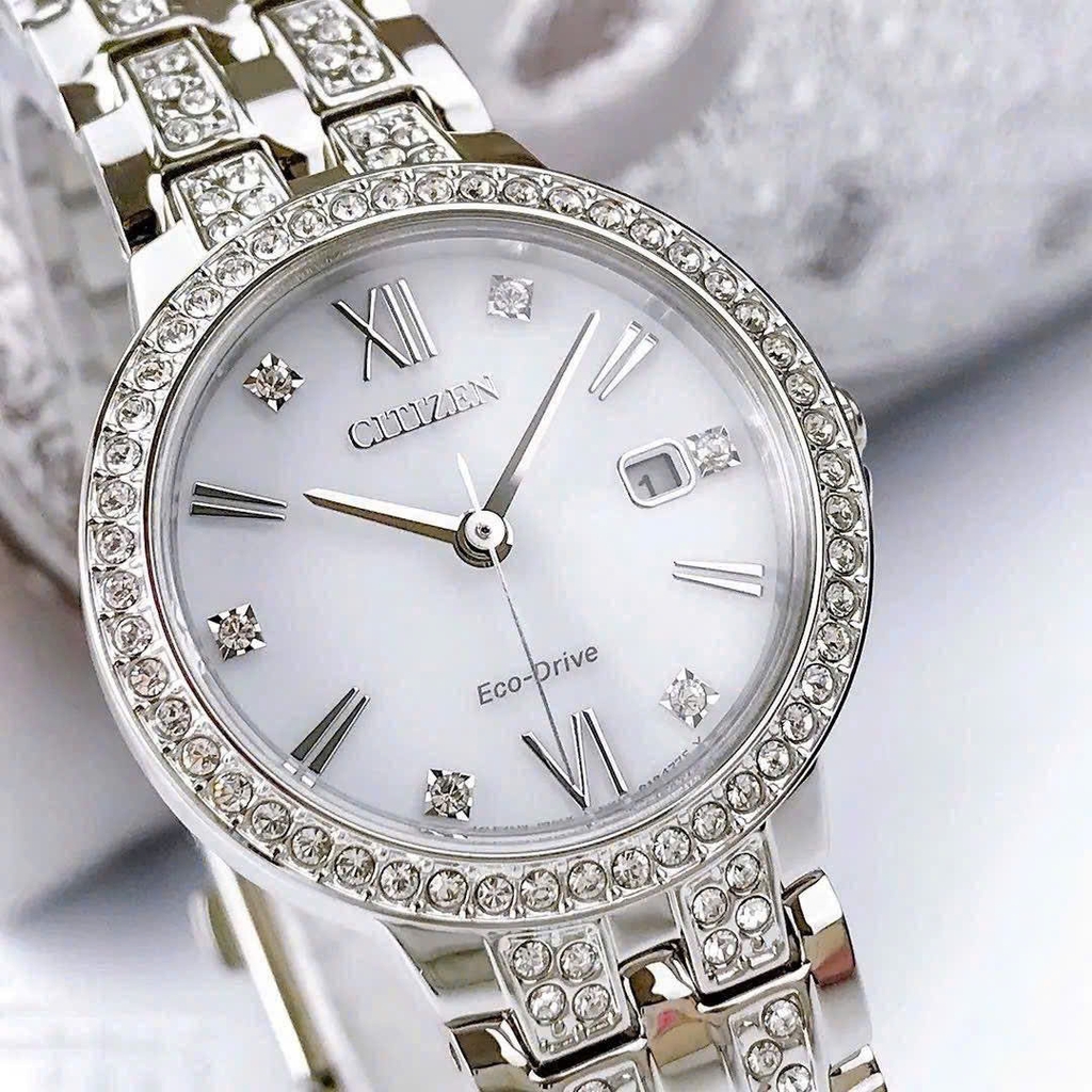 Đồng Hồ Nữ Citizen Quartz Eco-Drive Silhouette Crystal EW2341-63A