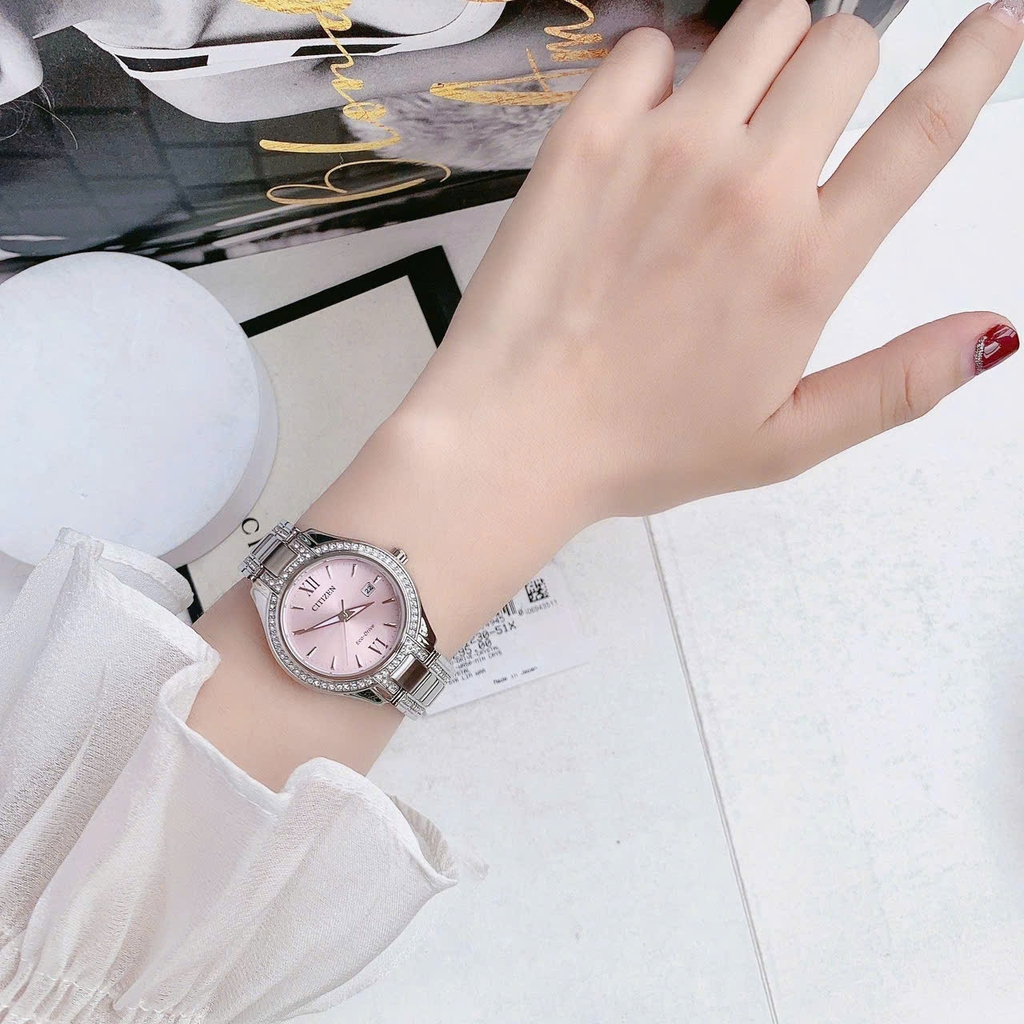 Đồng Hồ Nữ Citizen Quartz Eco-Drive Silhouette Crystal FE1230-51X