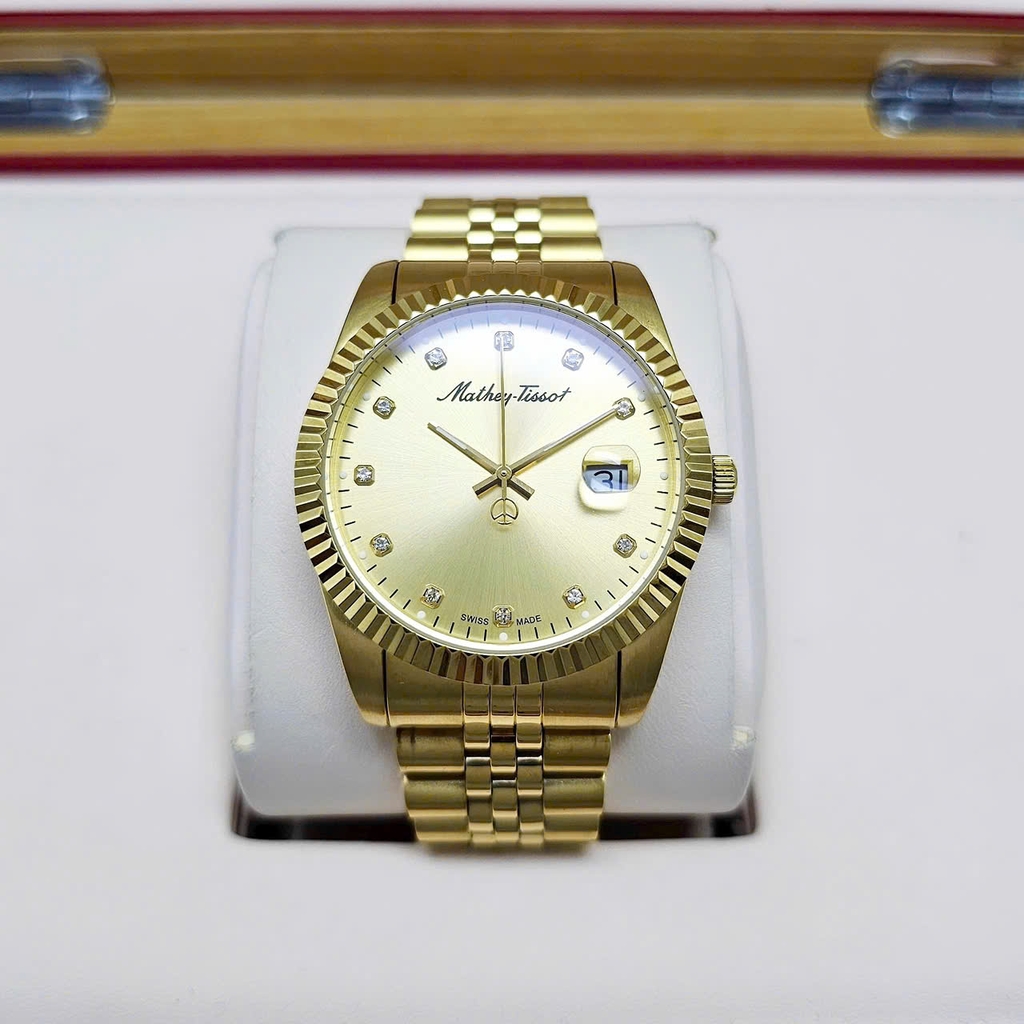 Đồng Hồ Nam Mathey Tissot Quartz Full Gold H710PDI