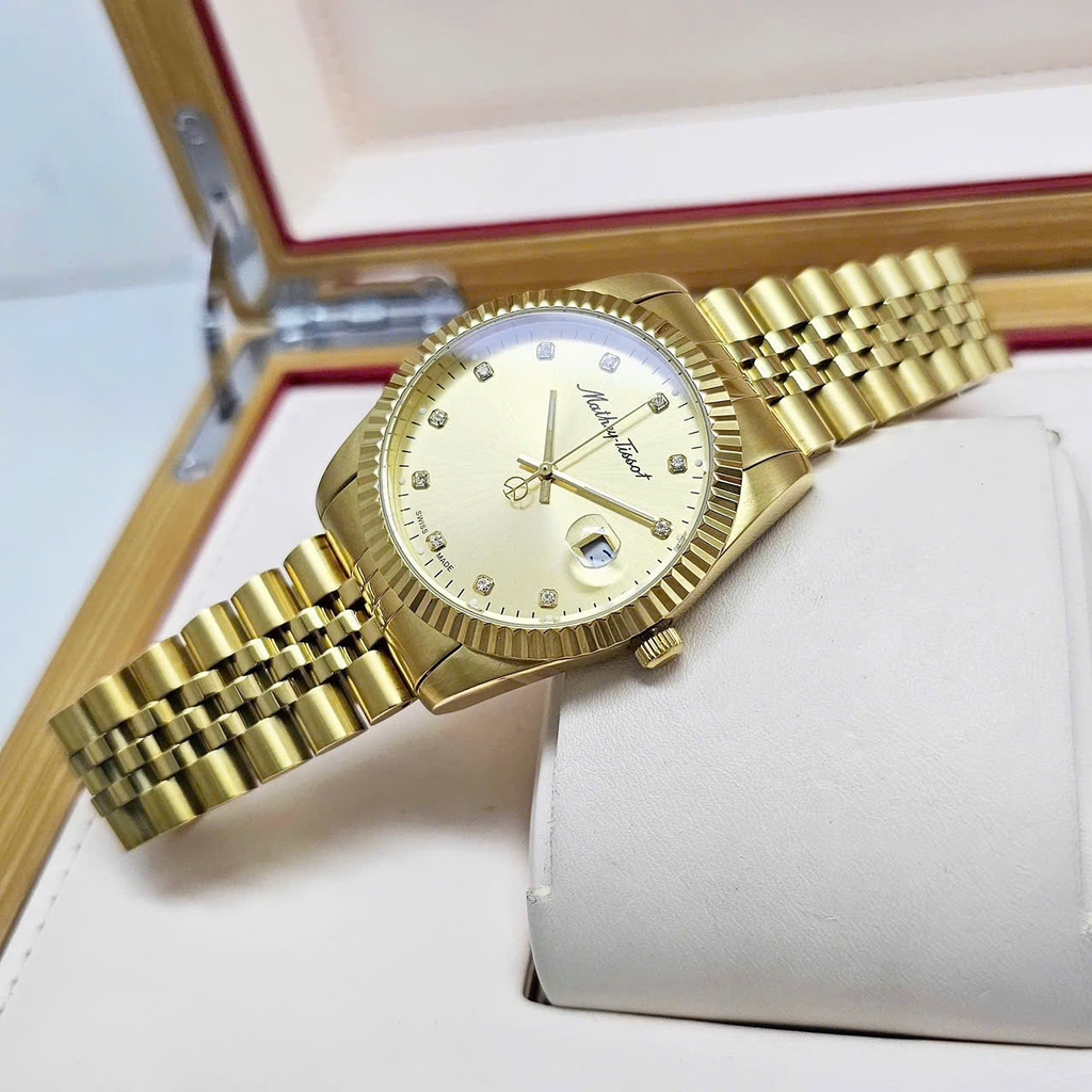 Đồng Hồ Nam Mathey Tissot Quartz Full Gold H710PDI