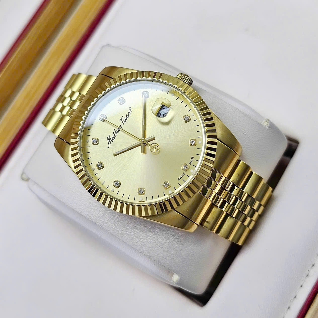 Đồng Hồ Nam Mathey Tissot Quartz Full Gold H710PDI