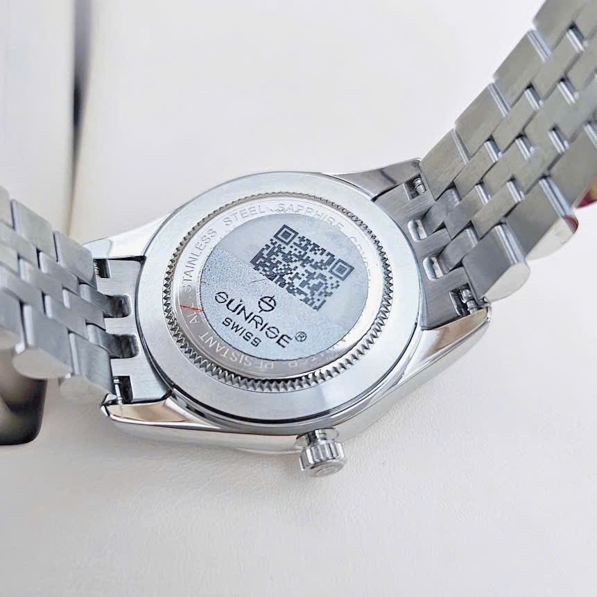 Đồng Hồ Cặp Sunrise Quartz 1255SA 2255SA Thép Trắng Mặt Trắng ( Giá 1 chiếc )
