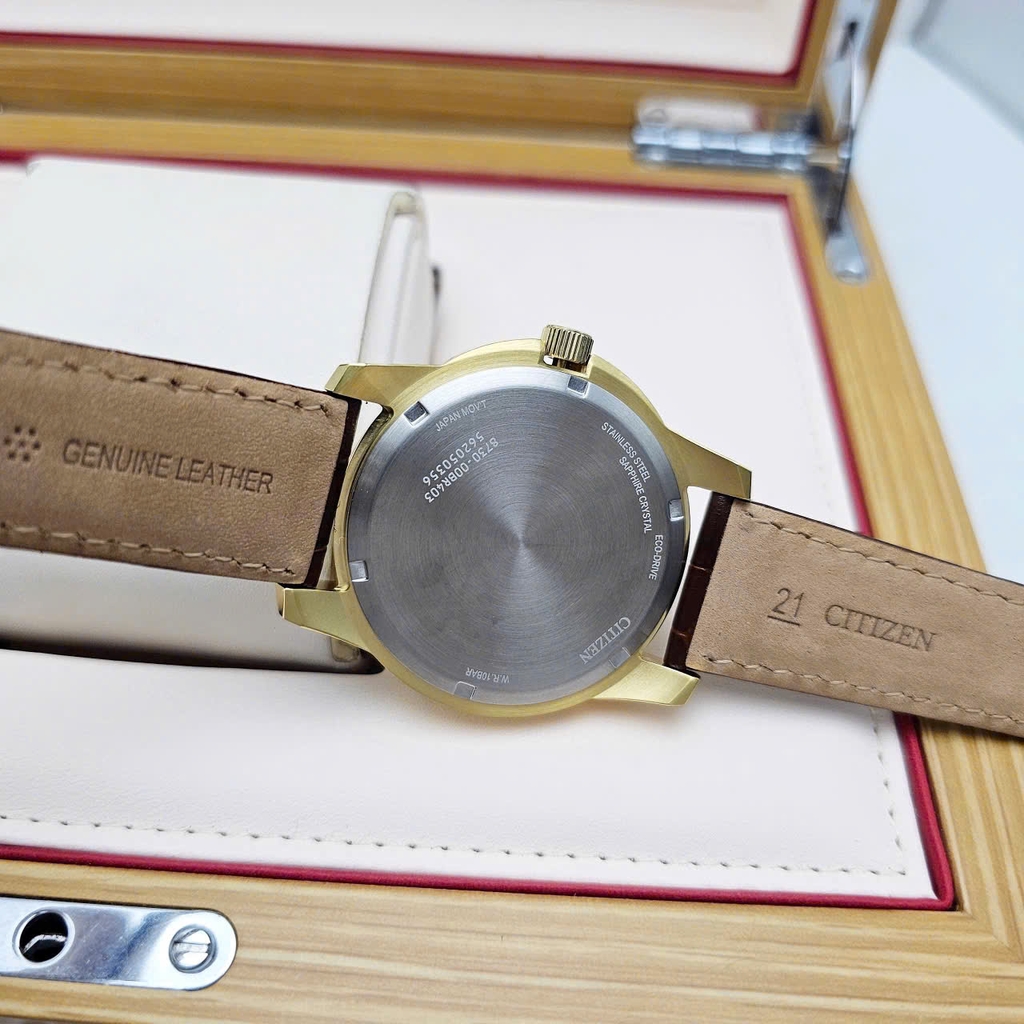 Đồng Hồ Nam Citizen Quartz Eco-Drive Calendrier Moon Phase Gold BU0082-06P