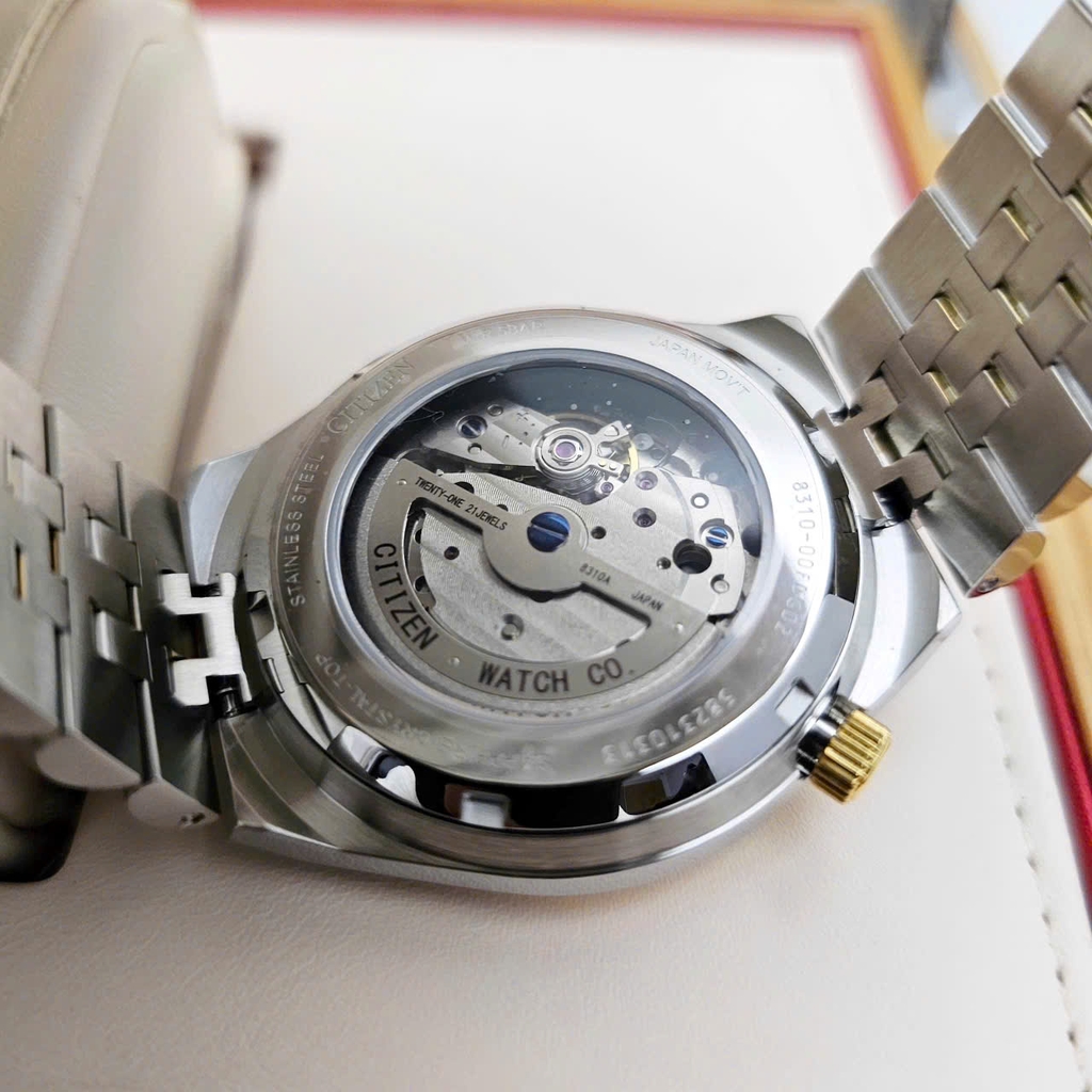 Đồng Hồ Nam Citizen Automatic Tsuyosa 60 Demi Gold Green NK0024-54X