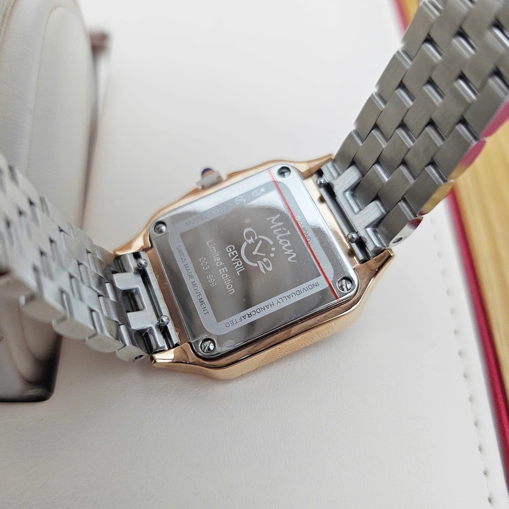 Đồng Hồ Nữ Gv2 By Gevril Quartz Milan Diamond 121141B