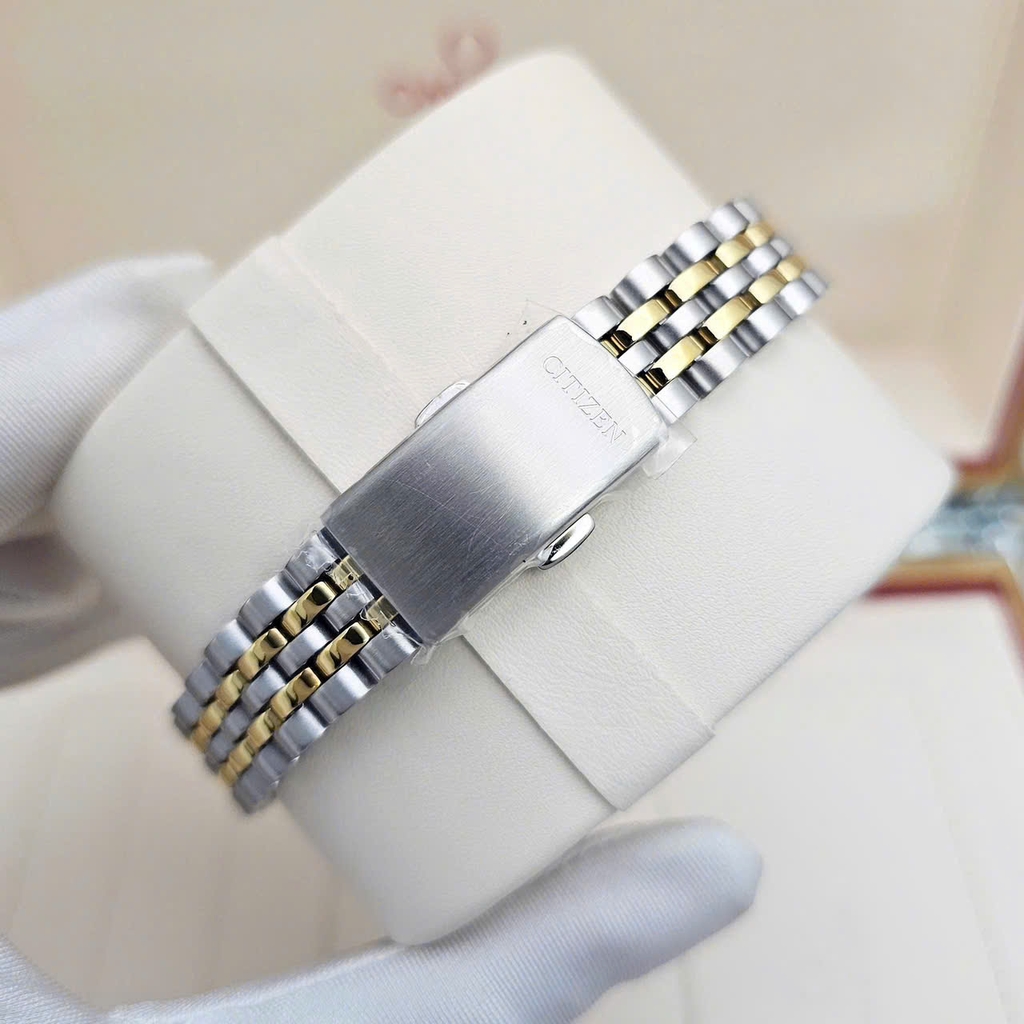 Đồng Hồ Nữ Citizen Quartz EU6064-54D Dây Thép Vỏ Trắng Mặt Khảm Trai 