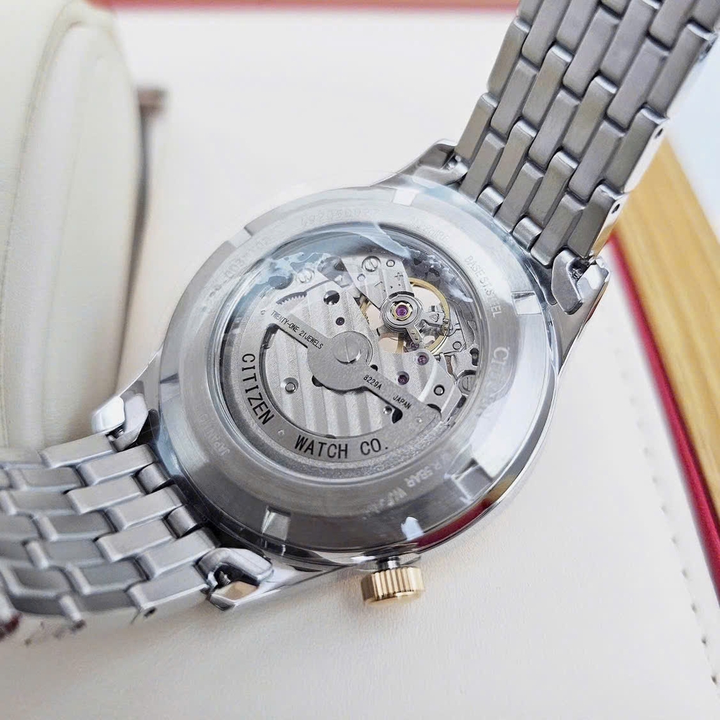 Đồng Hồ Nam Citizen Automatic Mechanical Open Heart Demi Gold NH9136-88A