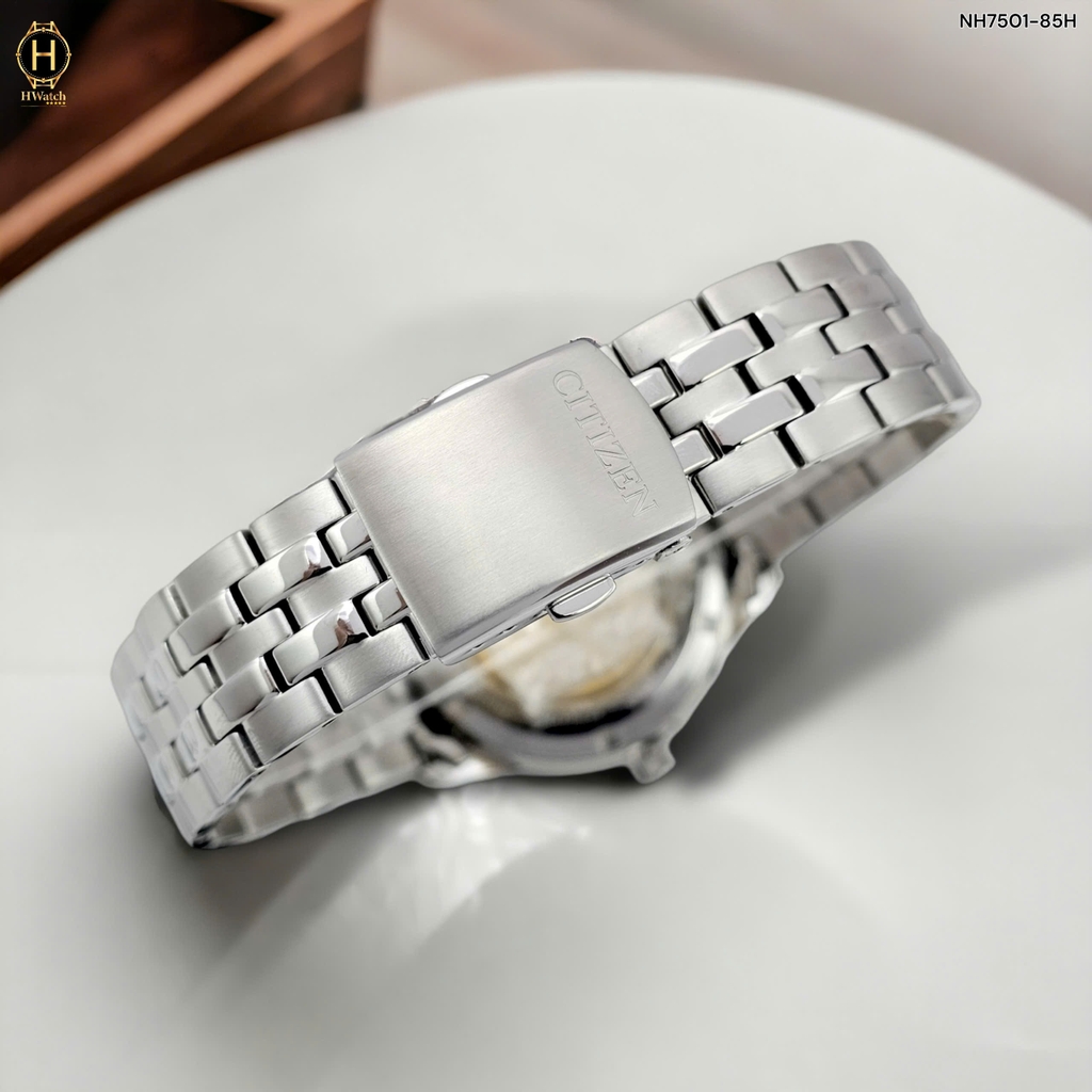 Đồng Hồ Nam Ctizen Automatic Mechanical NH7501-85H Dây Thép Mặt Đen Sapphire