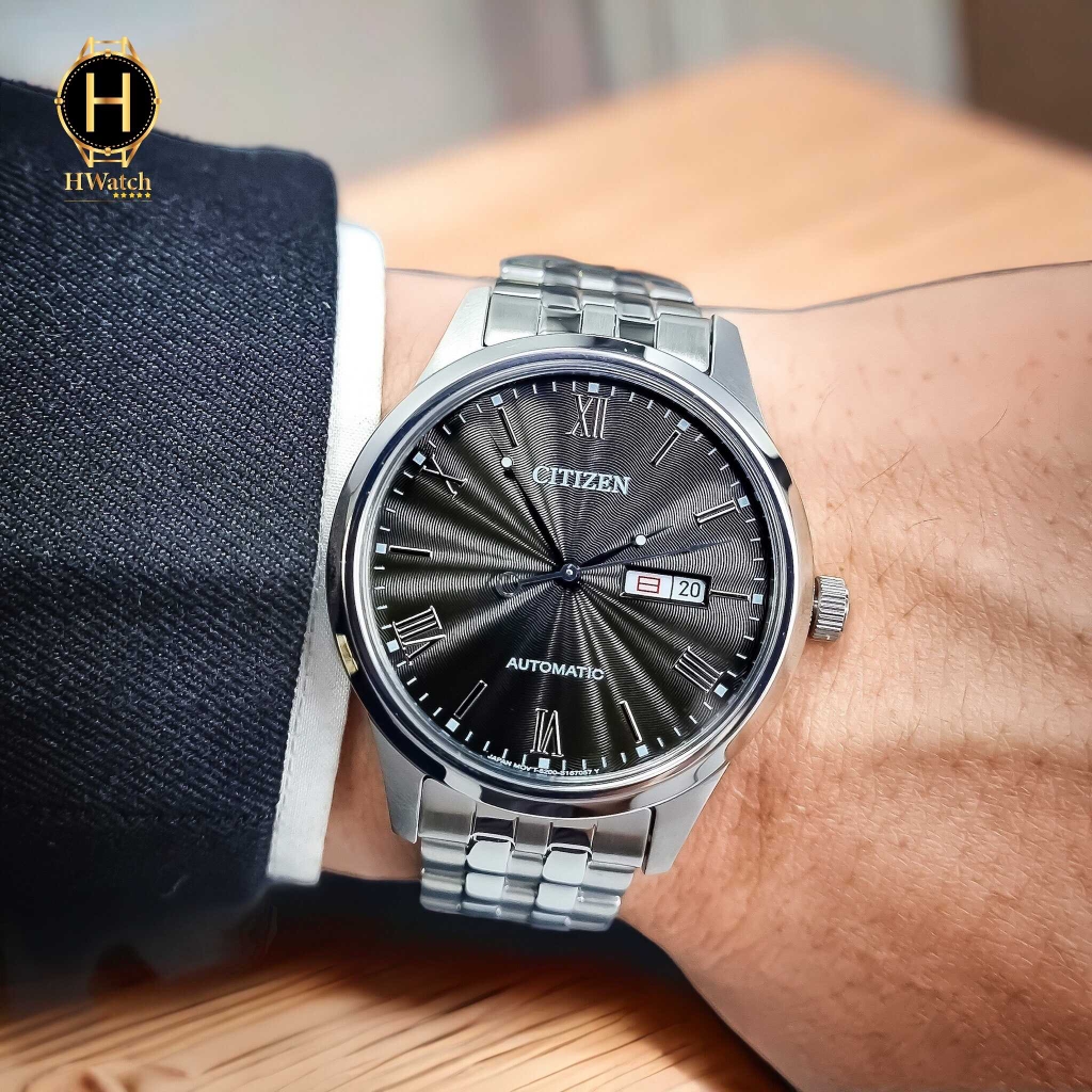 Đồng Hồ Nam Ctizen Automatic Mechanical NH7501-85H Dây Thép Mặt Đen Sapphire