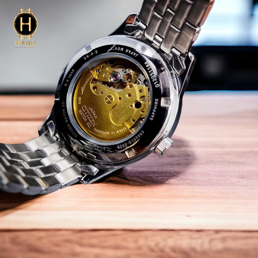 Đồng Hồ Nam Ctizen Automatic Mechanical NH7501-85H Dây Thép Mặt Đen Sapphire