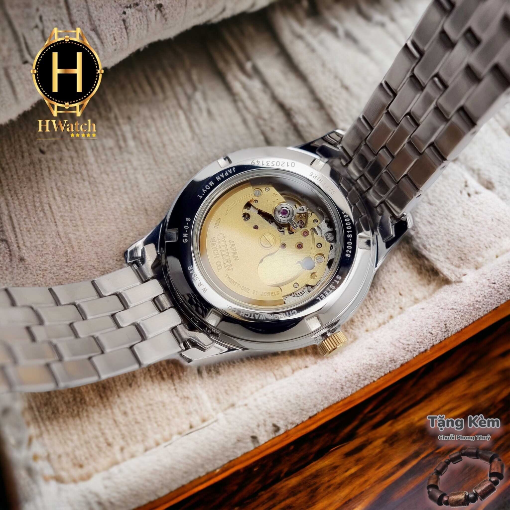 Đồng Hồ Nam Citizen Automatic NH7506-81A Dây Sắt Vỏ Trắng Mặt Trắng Sapphire